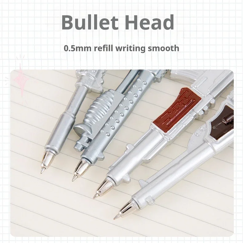 Creative Gun Shape Ballpoint Pen Toy Weapon Revolver Assault Rifle AK47 Shotgun Black Ink Ball Pens Cute Student Stationery Gift