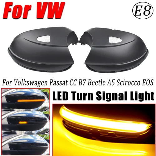 Para VW Passat B7 CC Scirocco MK3 Jetta MK6 EOS Beetle R LED intermitente dinámico luz indicadora de espejo lateral secuencial