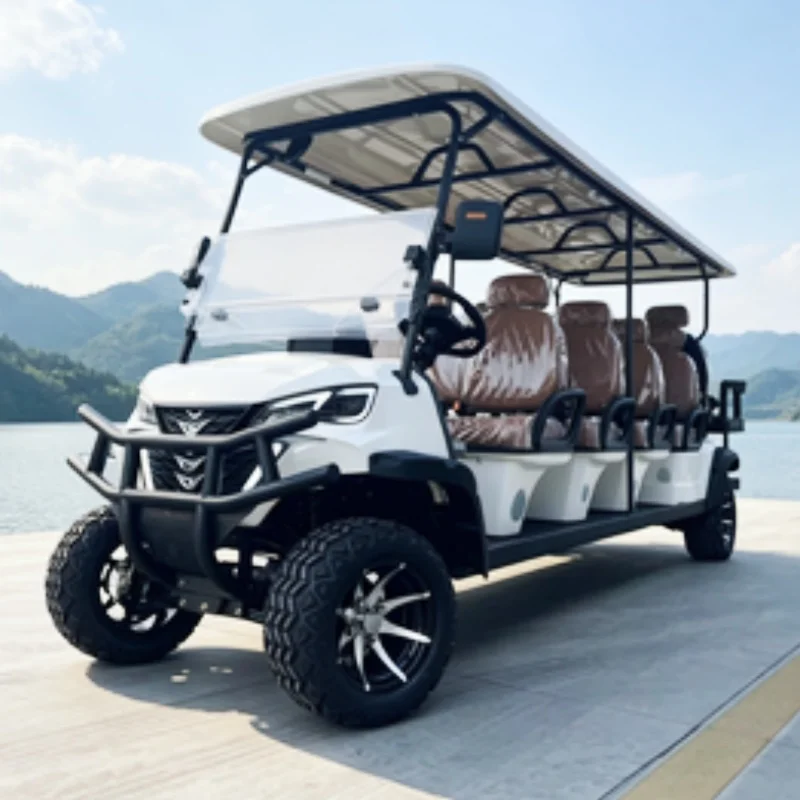 Factory Wholesale New Energy Electric Golf Cart 8 Seats Practical Electric Hunting Cart Seat With Headrest Bumper Off-Road Tires