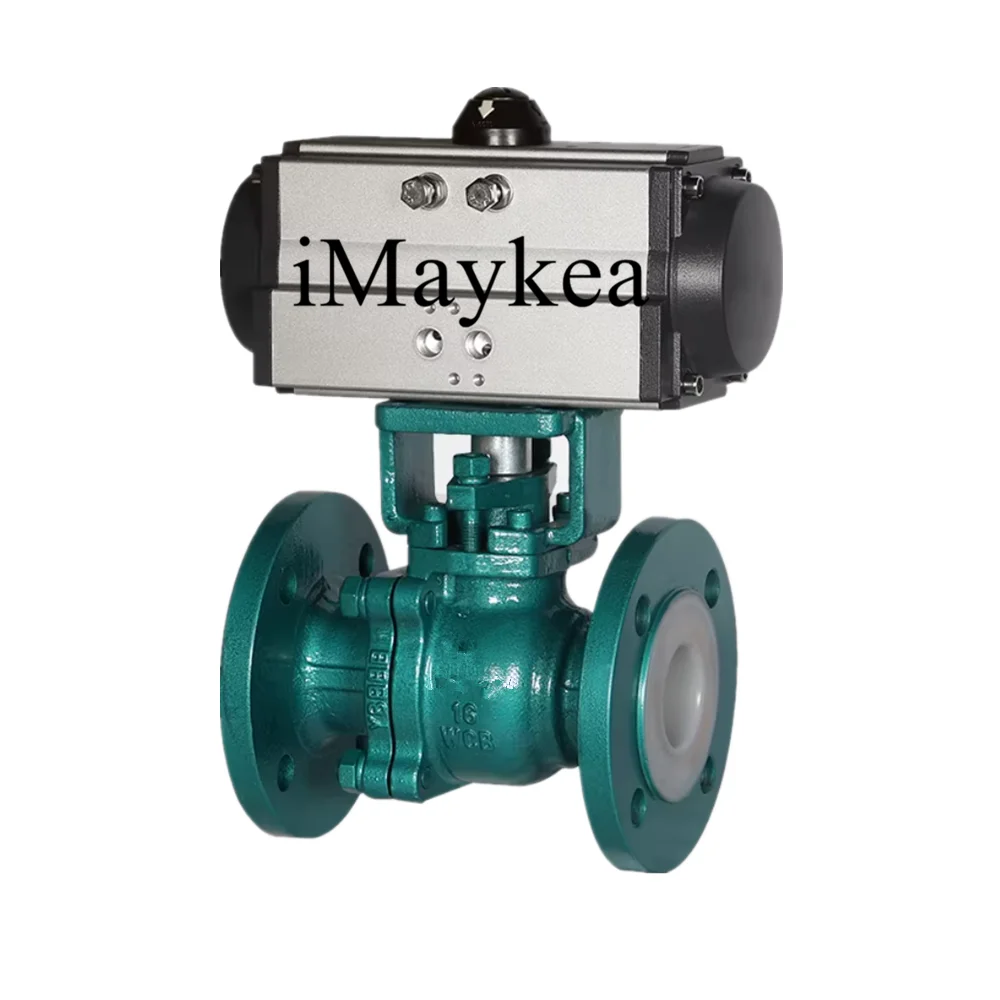 1 DN25 GB Type Carbon Steel Pneumatic Flange Ball Valve Q641F46-16C Double Acting PTFE Seal