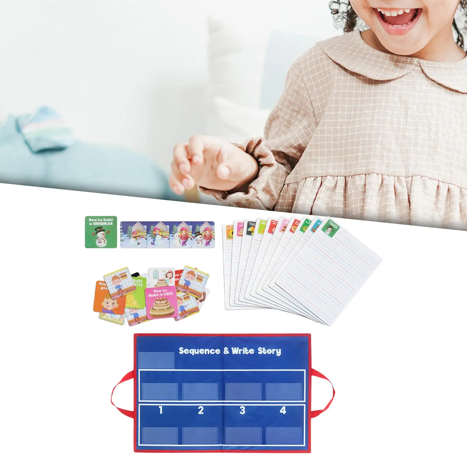 Horário visual infantil, materiais de aprendizagem, cartões flash aprendendo conjunto de atividades educacionais, cartão de sequência, habilidades em casa