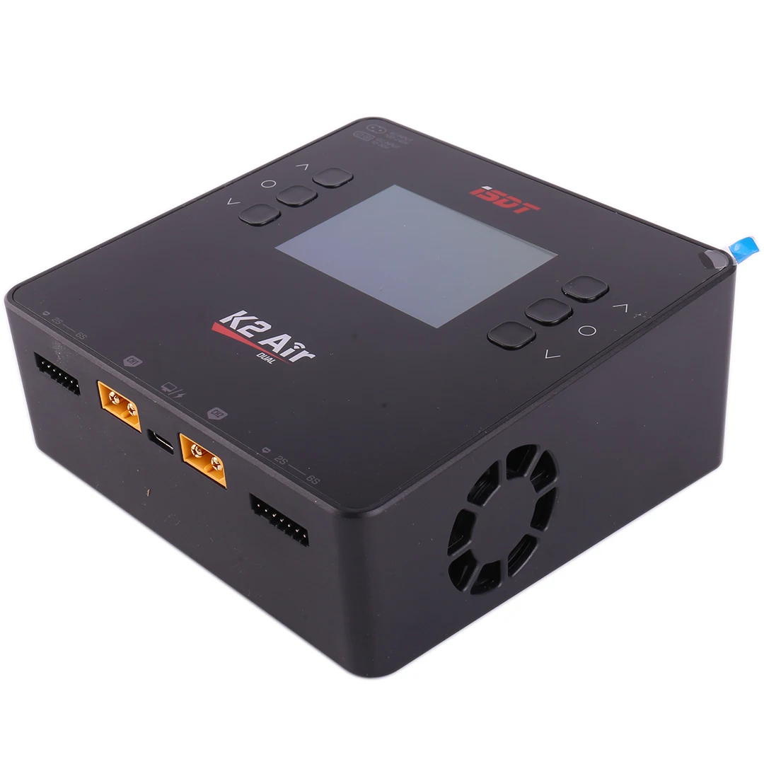 ISDT K2 Air AC 200W DC 500Wx2 20A Dual Channel Balance Smart Charger Discharger BATTAIR for LiPo LiFe Lilon LiHv NiMh Pb Battery