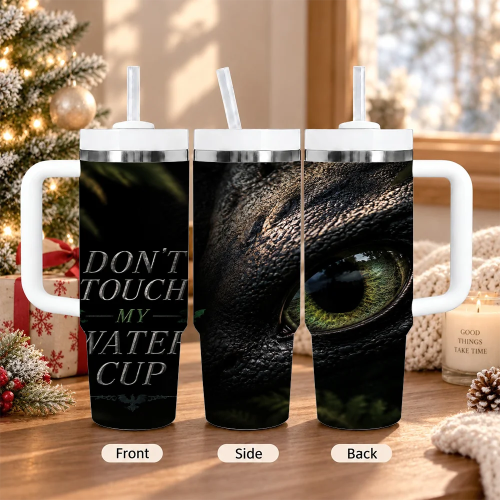 Dont Touch My Phone Vacuum Flasks 40oz Insulated Stainless Steel Tumbler with Handle & Straw, Hot Cold Gift Cup
