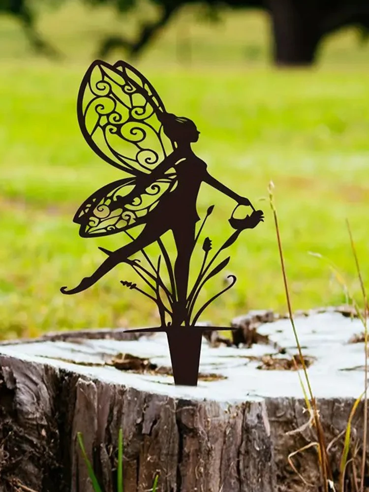 Garten dekoration, Schmiedeeisen, Fee Vogel, Schild, Kunst handwerk, Rasen, Innenhof Silhouette, Outdoor-Ornamente