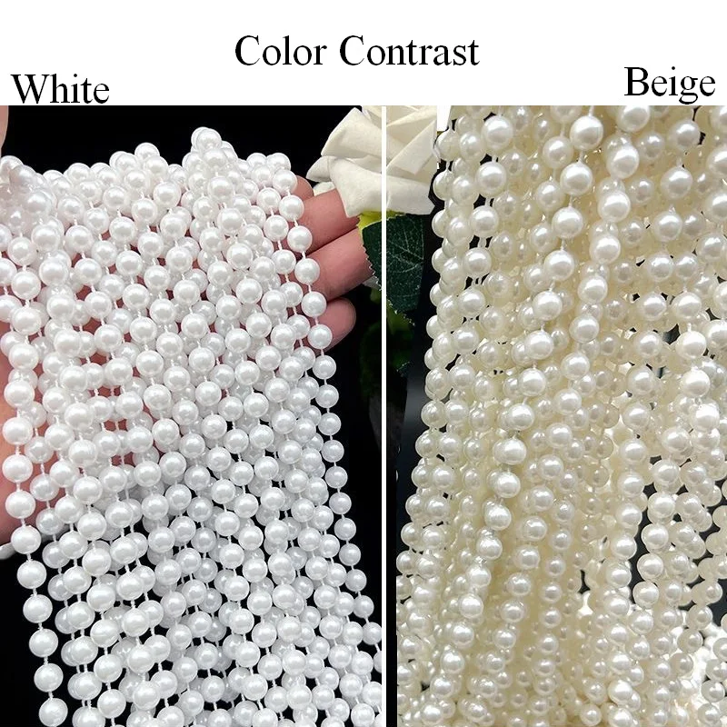 5 Yards Perlenkette aus Kunstperlen, Perlenkette für Bastelarbeiten, Perlenfischschnur für DIY-Blumendekorationen, Hochzeiten, Events und Partys – Detail 1
