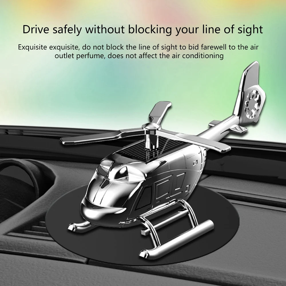 Dashboard Creative Car Aromatherapy Alloy Solar Rotatable Helicopter Car Interior Aromatherapy Decoration