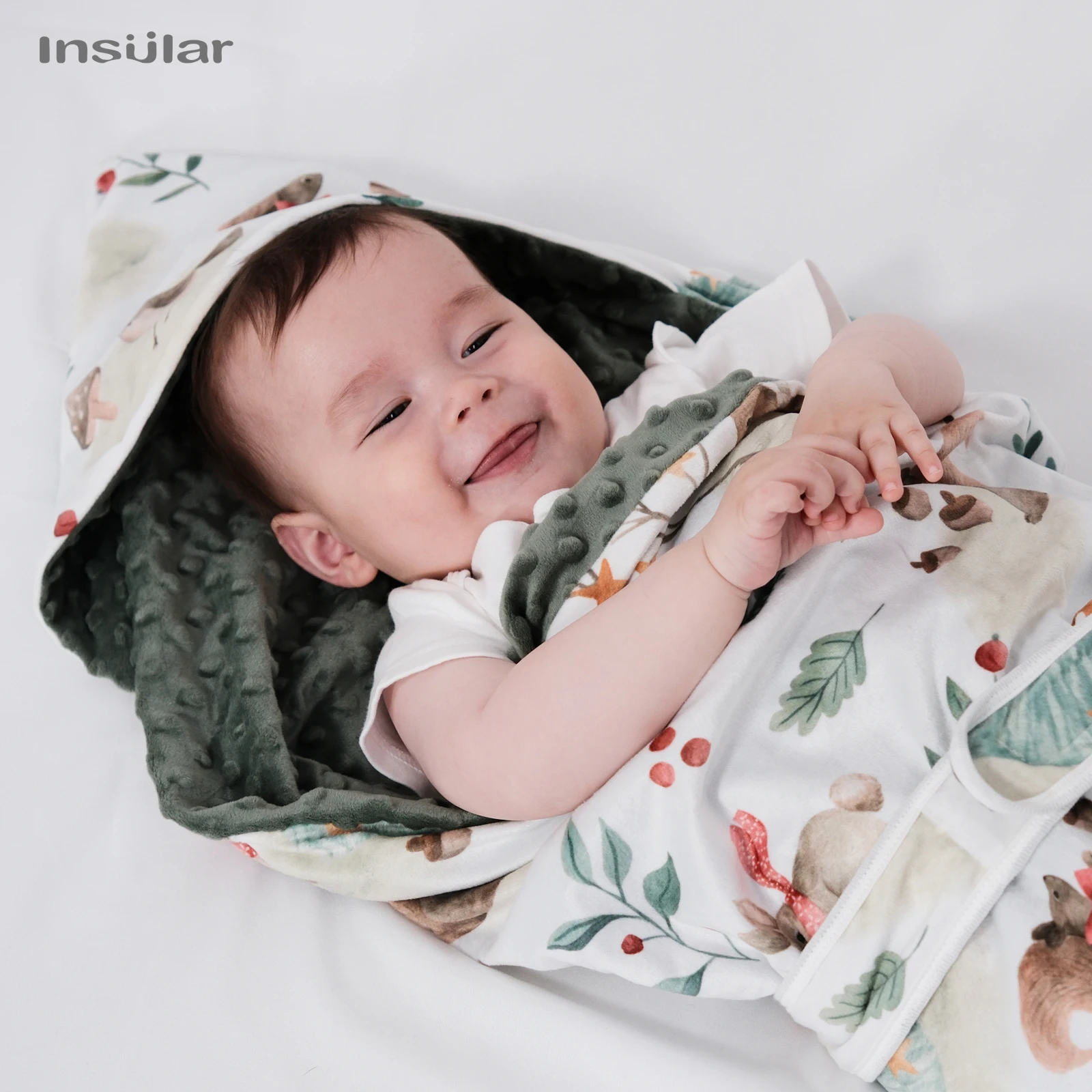 

New Style Baby Hooded Blanket Warm Swaddling Wrap Winter Newborn Quilt Babe Toddler Nap Blanket Infant Bedding Baby Shower Gift