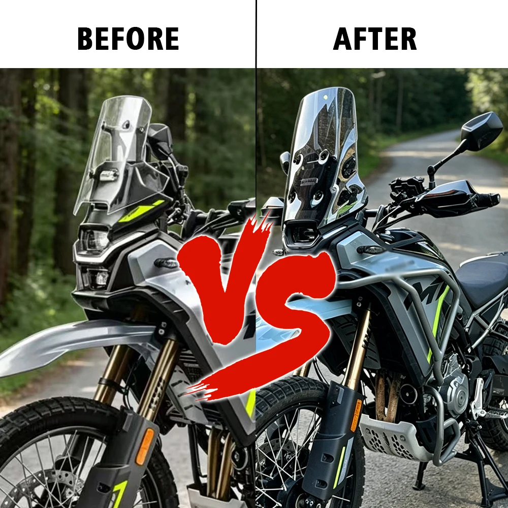 

Motorcycle Windshield For CFMOTO 450 MT 450MT 2024 Heightened and Widened Windshield New Travel Sports Front Windshield