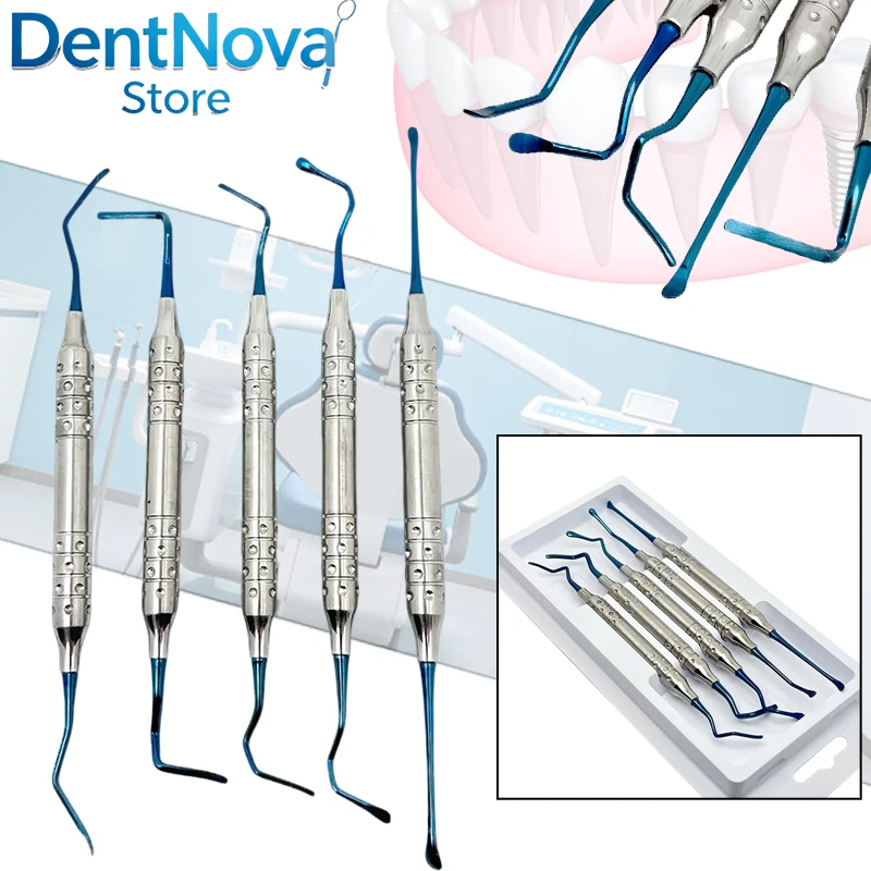 

5Pcs Dental Periodontal Ligament Separator Ultrasonic Scaling Tips Subgingival Curette Set