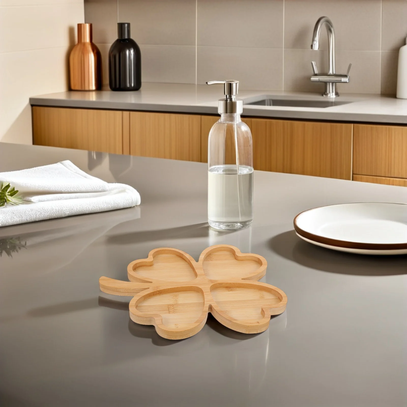 

Shamrock Wooden Serving Tray Premium Natural Wood Charcuterie Board Rustic Holiday Snack Plate St Patricks Day Shamrock Cheese