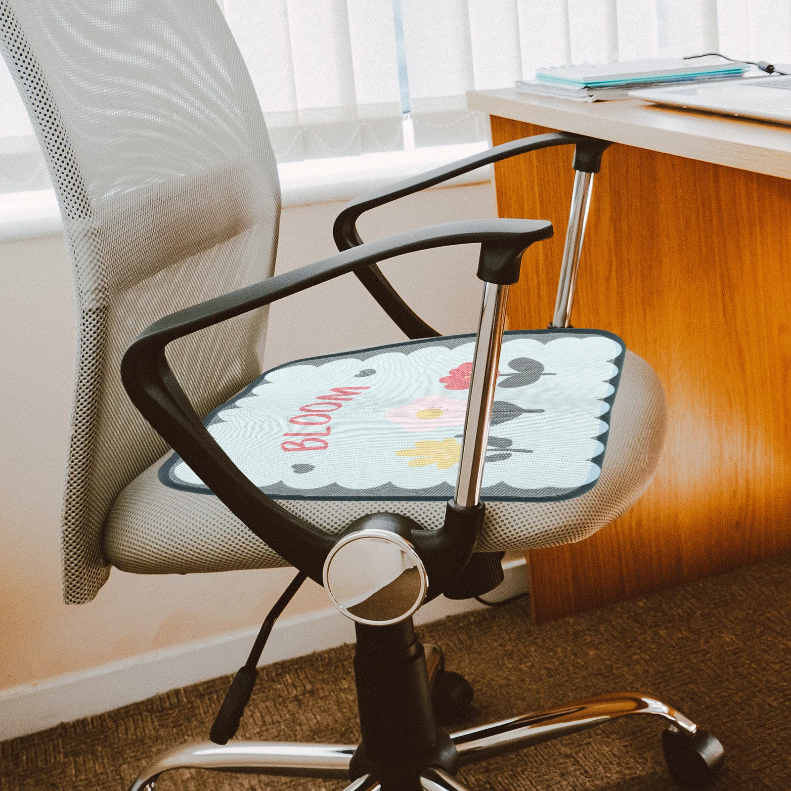 Ademend Ijs Zijde Stoelkussen Koel Polyester Zitmat Kantoor Auto Stoel Koelkussen Cartoon Design Cartoon Afdrukken