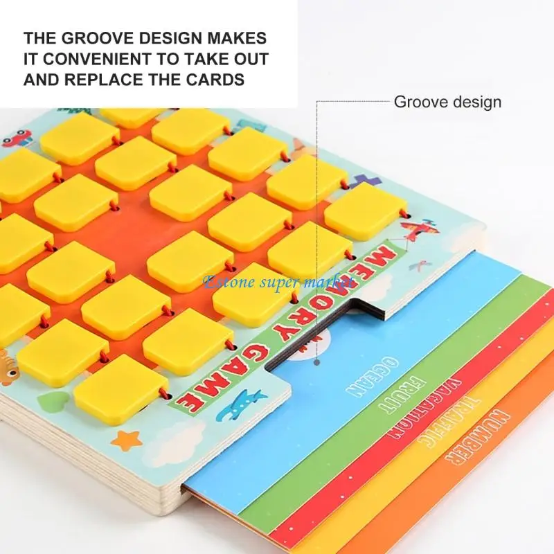 090B Wooden Memory Matching Game for Kids Plane Game Educational Toy Various Themes