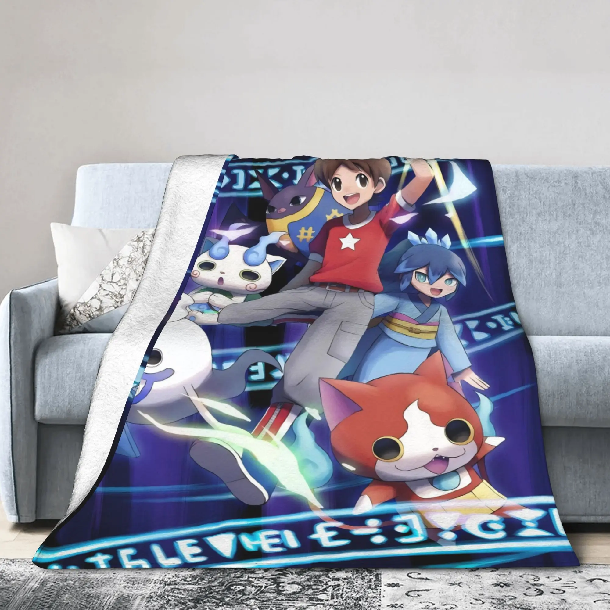 Yokai Watch Game Blankets Fleece All Season Komasan  Multifunction Lightweight Throw Blanket for Bed Outdoor Quilt