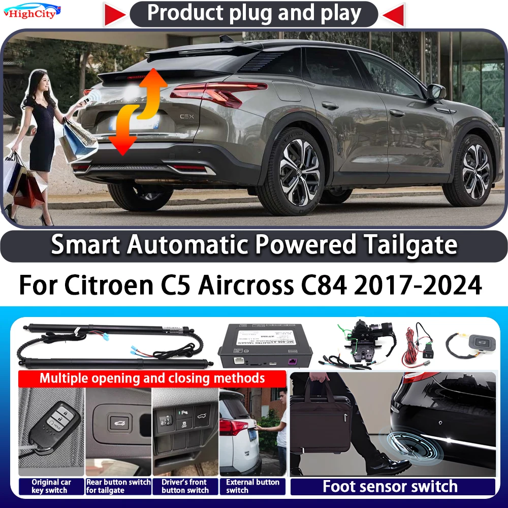 For Citroen C5 Aircross C84 2017-2024 OEM Smart Automatic Powered Tailgate Key Control Trunk Lift Close Electric Power Tailgate
