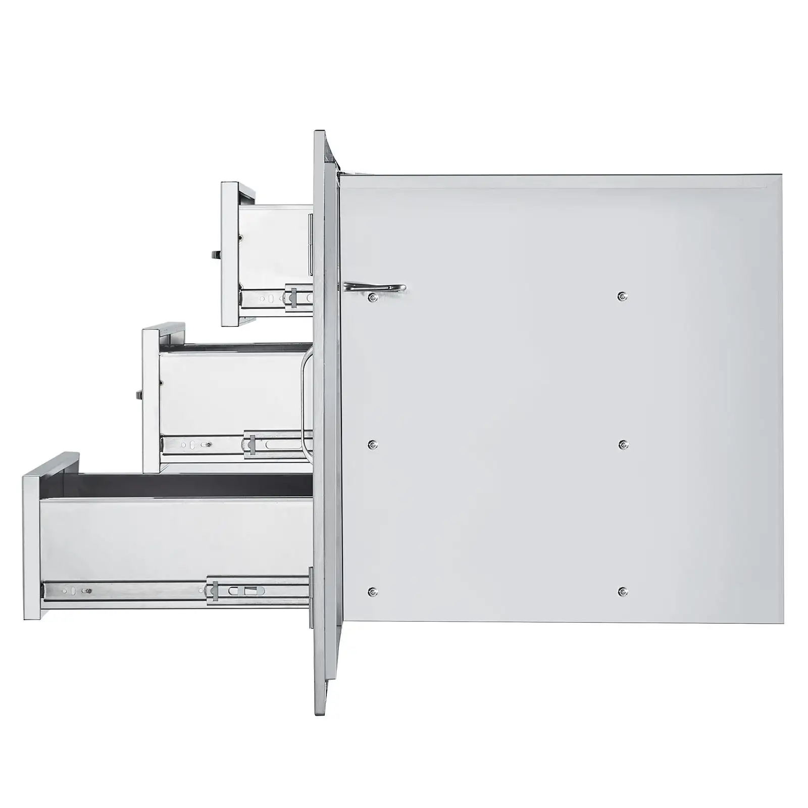 Outdoor Kitchen Access Door Triple Drawer Combo Stainless Steel for bbq Grill Island Cabinet Storage 38.1 W x 22.6 H x 20.8 D