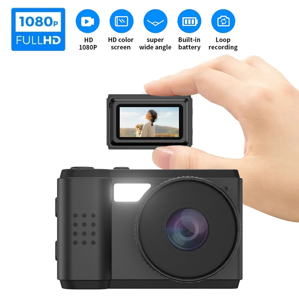 Mini Camera With Screen Indoor Home Outdoor Sport HD 1080p Portable Vintage Very Small Camcorder Video Recorder Support TF Card