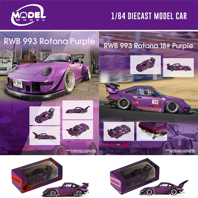 

PreSale Model 1:64 RWB 993 ROTANA PURPLE Diecast Car Model Collection Toys