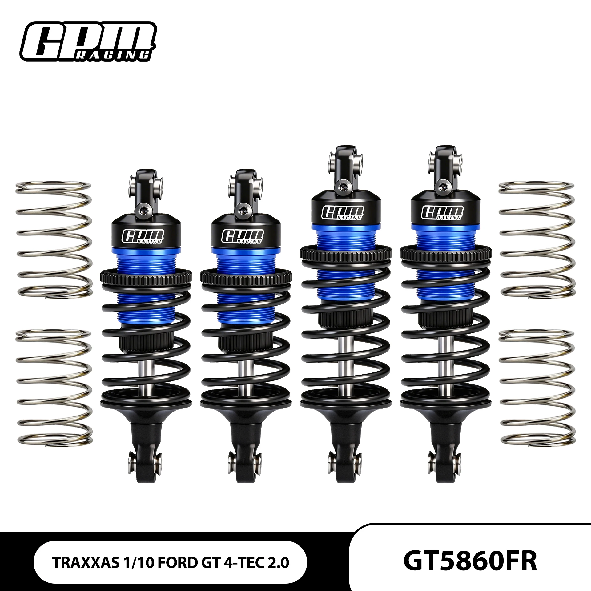 

GPM 6061 ALLOY FRONT (58MM)+REAR (60MM) OIL FILLED ULTRA SHOCKS FOR TRAXXAS 1/10 FORD GT 4-TEC 2.0/3.0 / Ford Mustang GT / Toyot