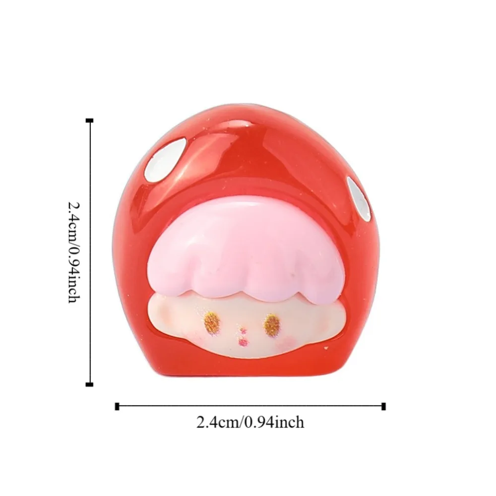 Bright Surface Mini Fruit Girls Model Noctilucent Strawberry Girl Head DIY Figurine Resin 3D Girl Series Crafts Collection Toy