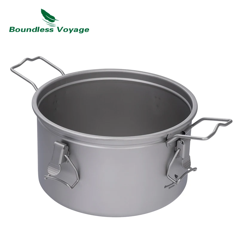 Boundless Voyage Titanium Camping Pot 3.2L Multifunctional Cooker Ultralight Rice Cooker for Outdoor, Hiking, Travelling