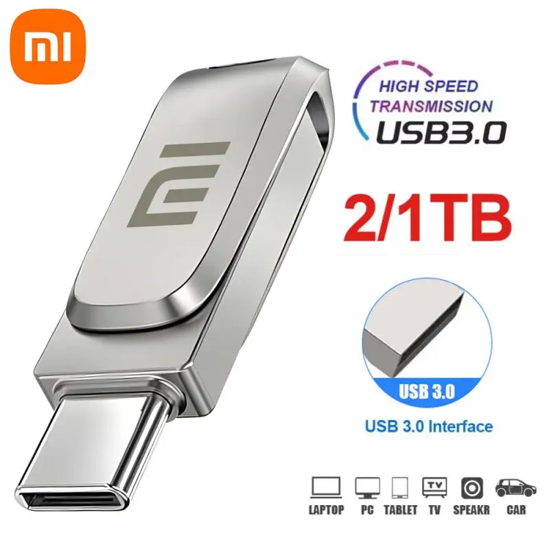 USB-флеш-накопитель Xiaomi 2 в 1 TYPE-C для мобильного телефона, 64 ГБ, поворотный флэш-накопитель 128 ГБ, 256 ГБ, 512 ГБ, 1 ТБ, 2 ТБ, флэш-накопитель