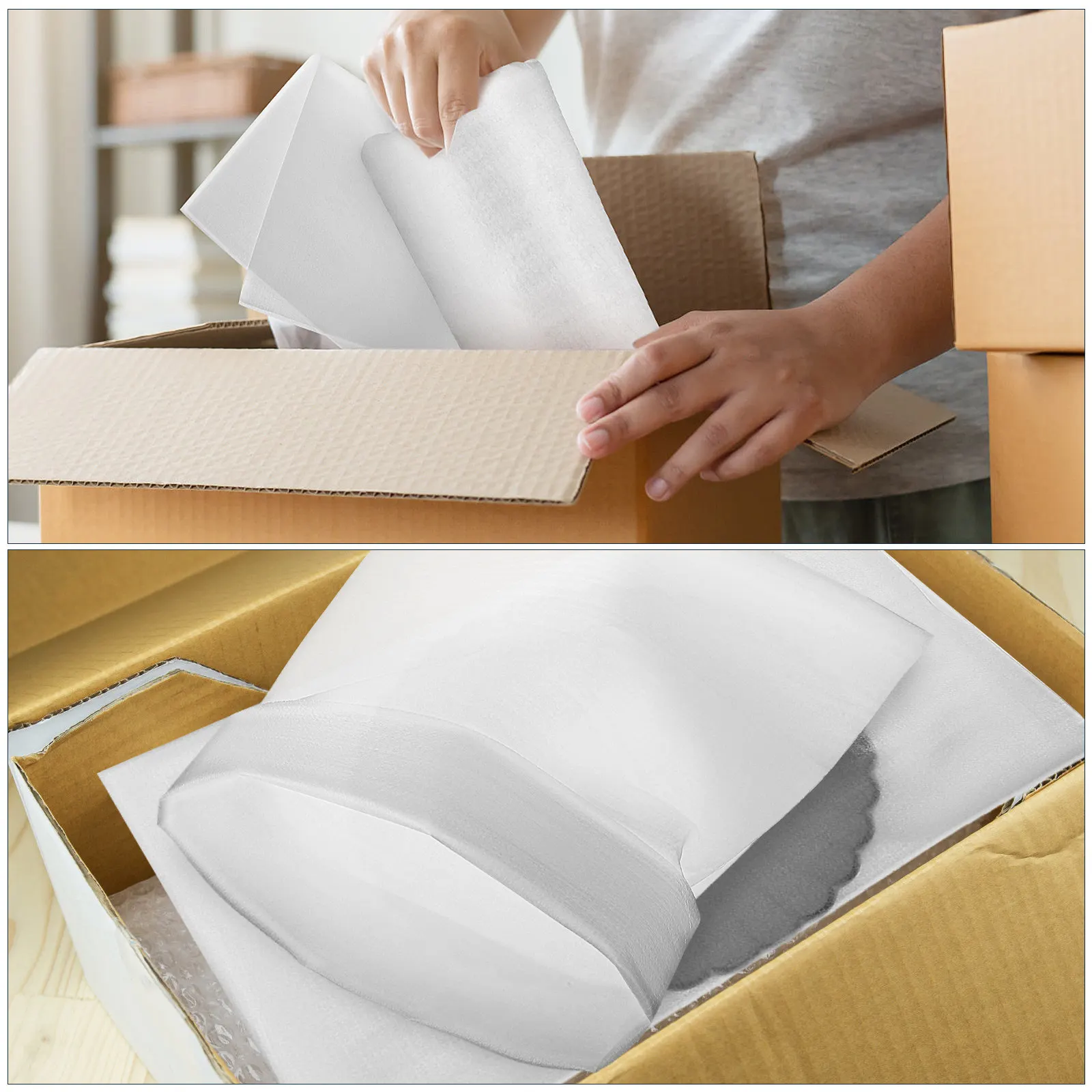 50pcs Pearl Cotton Bags Foam Packing Materials Moving Supplies Dish Packing Cushion Pouches Plate Protectors Shipping Foam