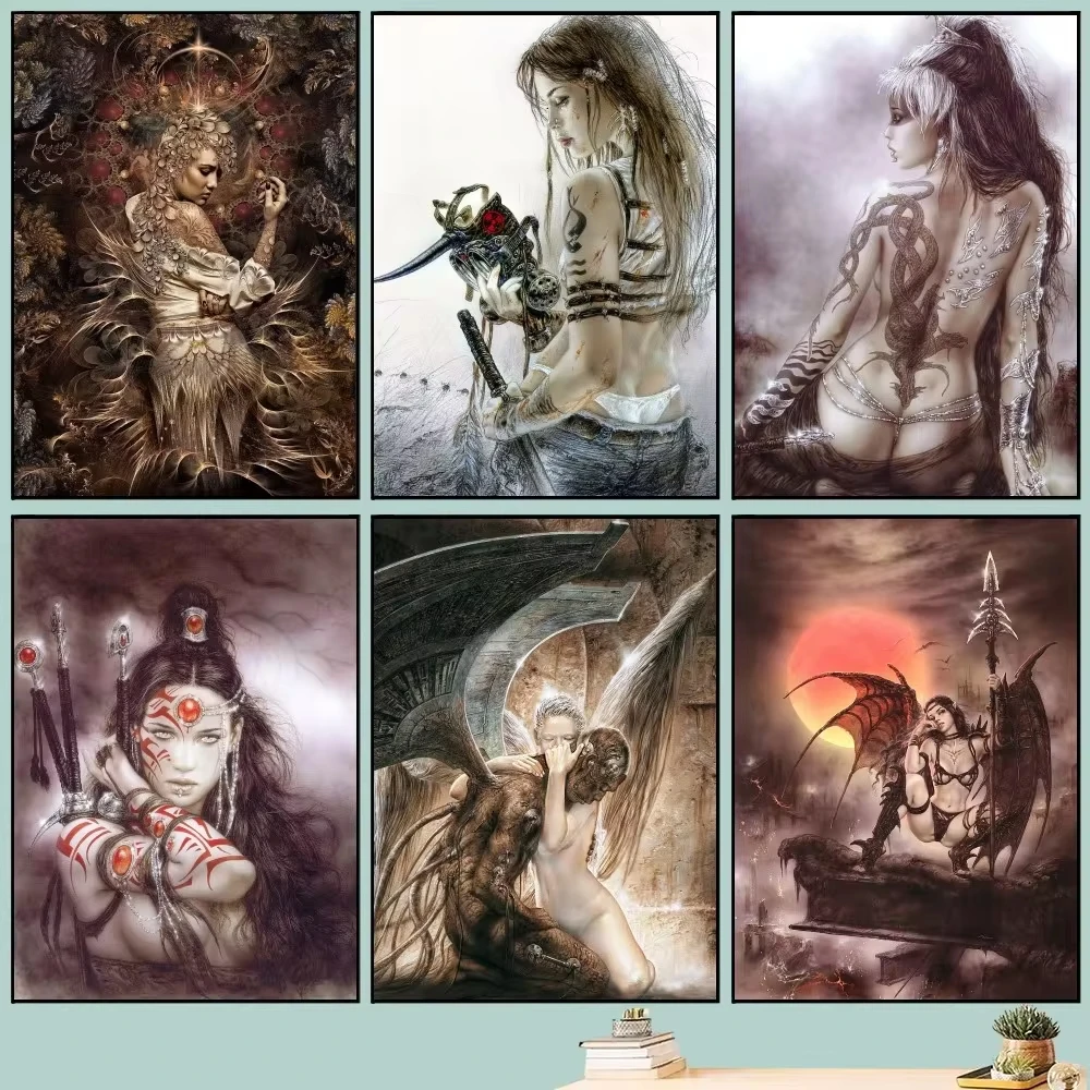 Luis royo kunst plakat kunst selbst klebende kunst kleines plakat hd qualität plakat wand kunst malerei studie wand dekoration