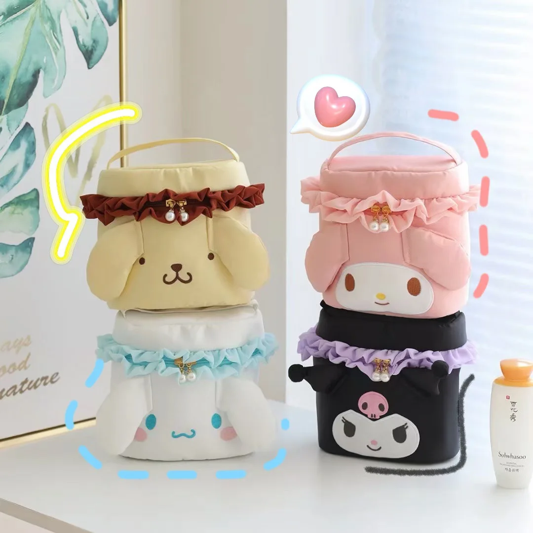 

Sanrios Cinnamoroll Kuromi Makeup Bag My Melody Purin Cartoon Large Capacity Portable Storage Case Portable Comestic Box Gift