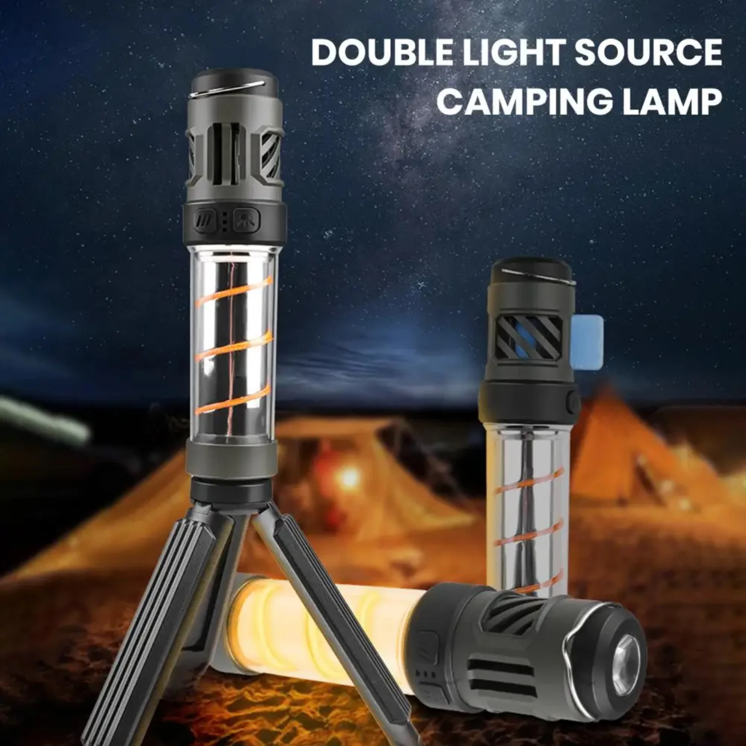 New Camping Lantern With Flashlight Super Bright High Lumens Waterproof Light Rechargeable Ultra-Portable 3-in-1 Mosquitoes Lamp