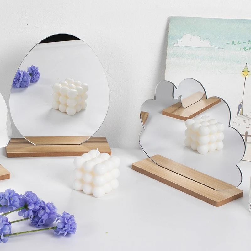 Specchio irregolare in stile coreano moda Ins Specchio da toeletta per ragazza Tavolo da tavolo Specchio per trucco Puntelli Decorazione Specchi vintage