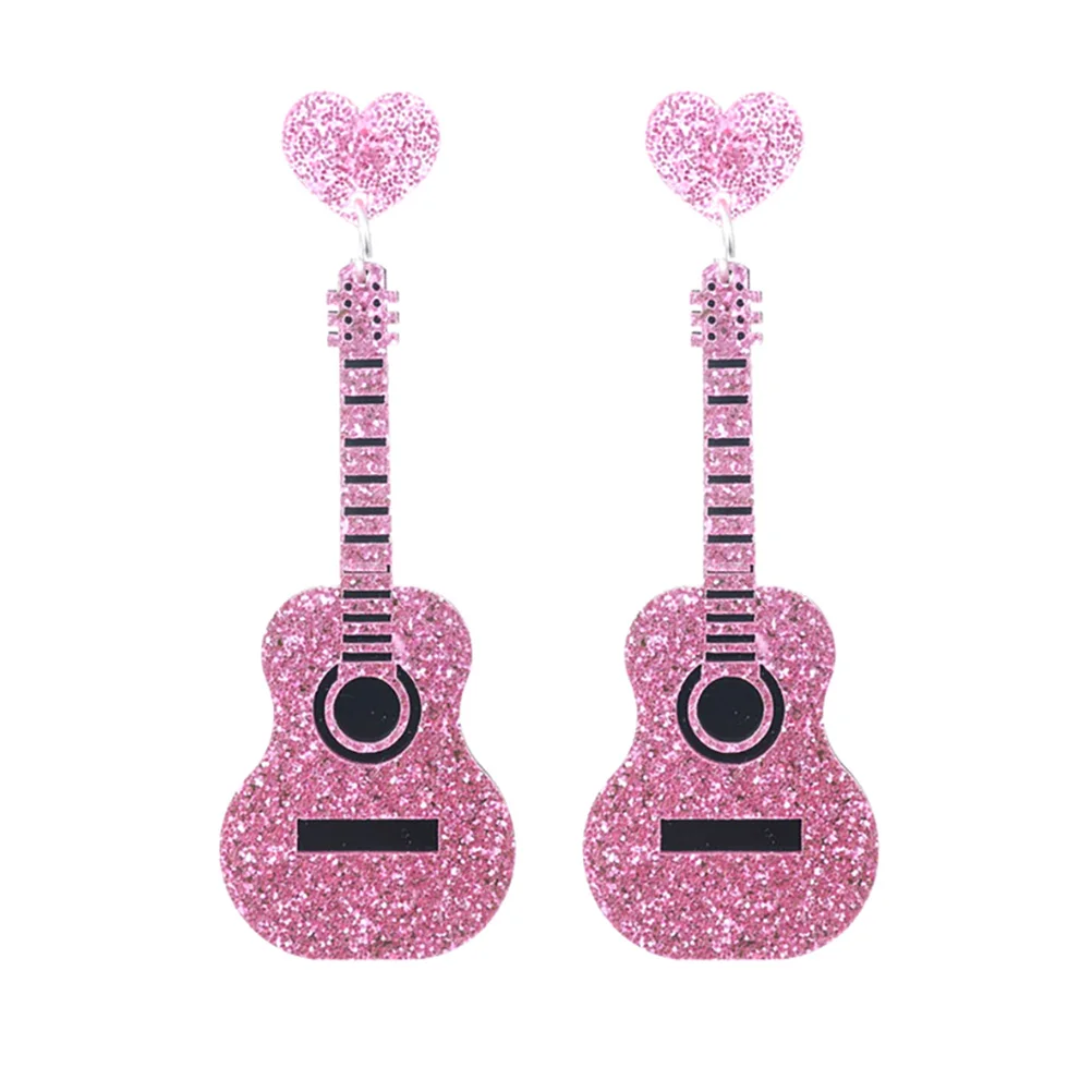 

Stylish Classical Guitar Earrings Dangling Earbob Lasting Color Trendy Party Wear Elegant Accessories Fashion for Women