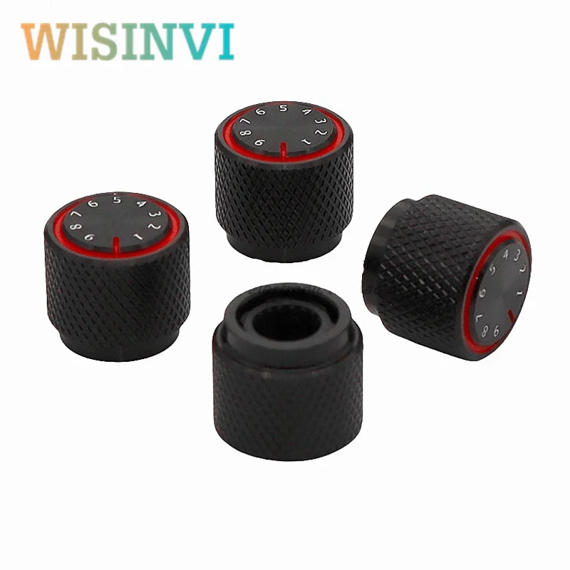 2Pcs 13×11.5mm Aluminum Potentiometer Knob 6mm Spline Shaft 1-9 digital Scale Knob cap For Electronic Instrument Audio Equipment