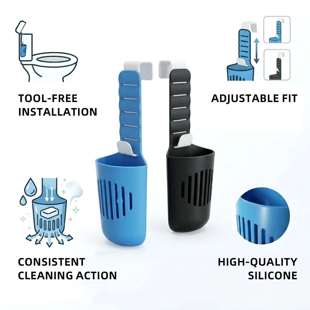Silicone Toilet Tank Tablet Holder Versatile Toilet Bowl Hanging Cleaner and Deodorizer Hanger image 2