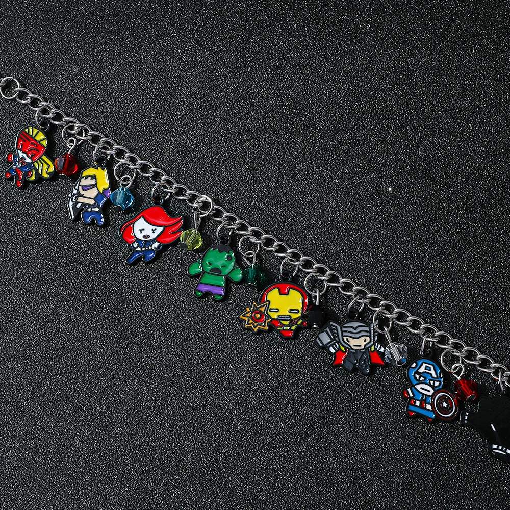 Классический браслет Marvel Comic Superhero с Q-версией, красивый эмалированный аксессуар Marvel для фанатов, индивидуальные игрушки, подарки