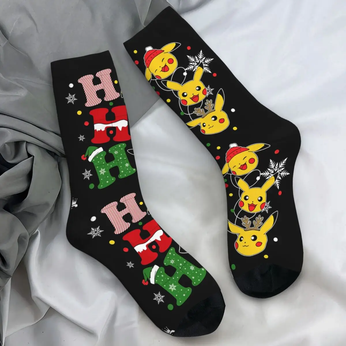 Pokemons Chrismas Socks Leisure Stockings Unisex Men High Quality Outdoor Sports Socks Spring Pattern Non Slip Socks