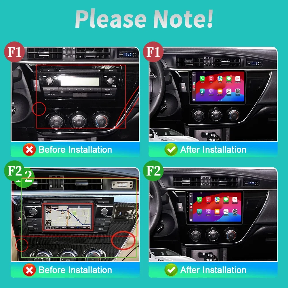 For Toyota Corolla 2014 2015 2016 Levin Ralink 2013-2018 Android 14 Auto Car Radio Multimedia 4G GPS Navigation CarPlay Screen