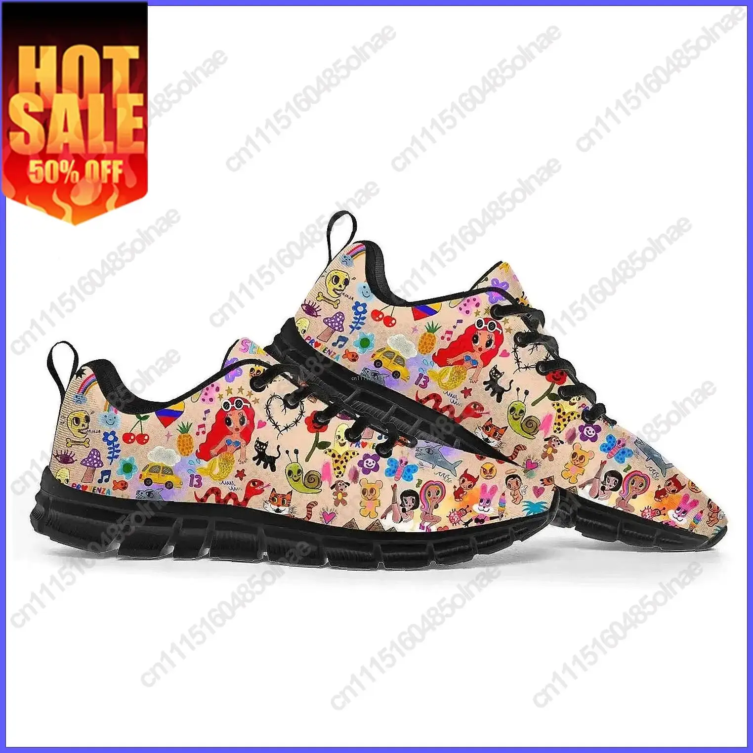 Karol G Inspired Sneakers, Air Mesh Sports Shoes, Lightweight Casual Walking Shoes for Adults