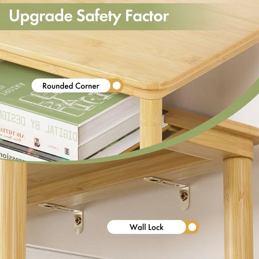 丈夫な竹製の背の高いドレッサー、狭いスペースの収納に最適な細長いドレッサー、4つの大きな防水生地の引き出し、小さなドレッサー、寝室用