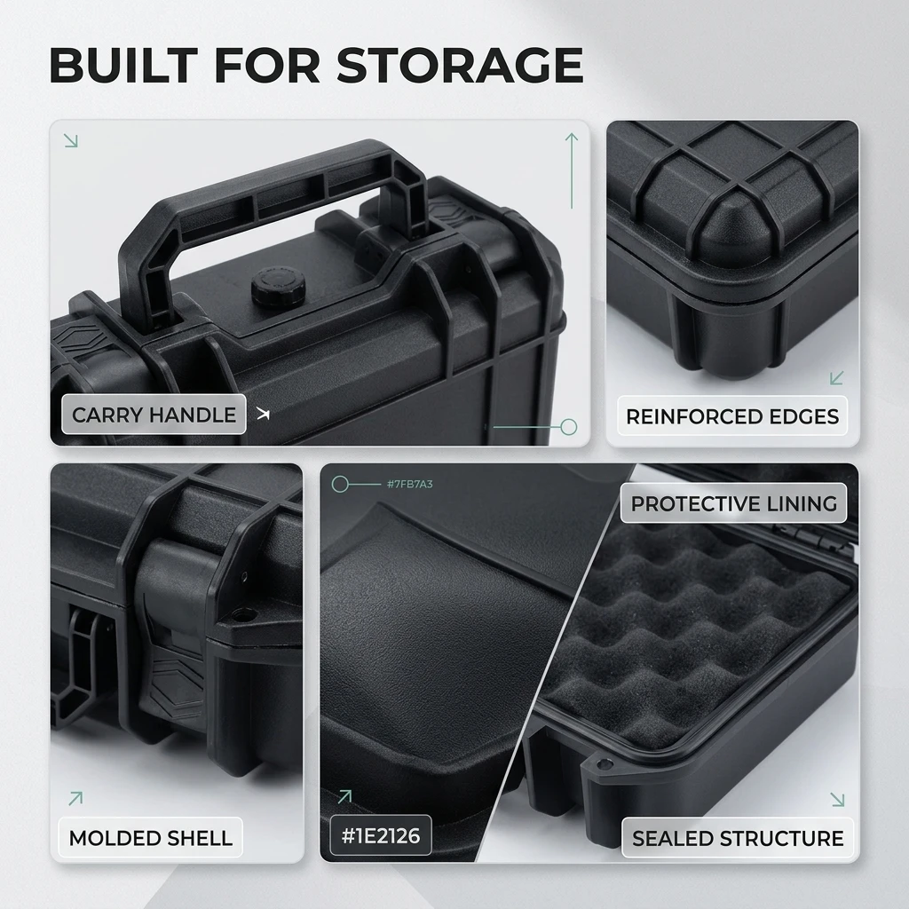 Waterproof Safety Protection Box Lnstrument And Equipment Storage Box Shockproof Plastic Portable Moisture-Proof Sealed Box.