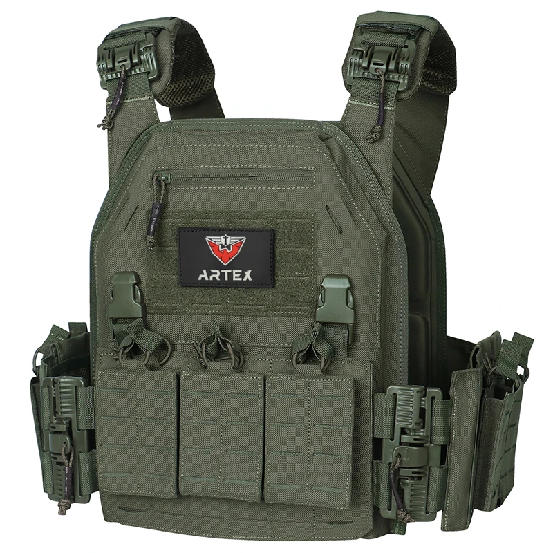 ARTEX Ranger Green Plate Carrier Tactical Vest With Quick Release Security Molle Chaleco Tactico Bandolier Laser Cut Combat Vest