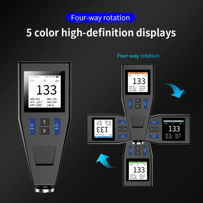 Color Screen Car Coating Thickness Gauge Best Digital Meter For Automotive Paint Thickness Measurement F/NF Easy To Use