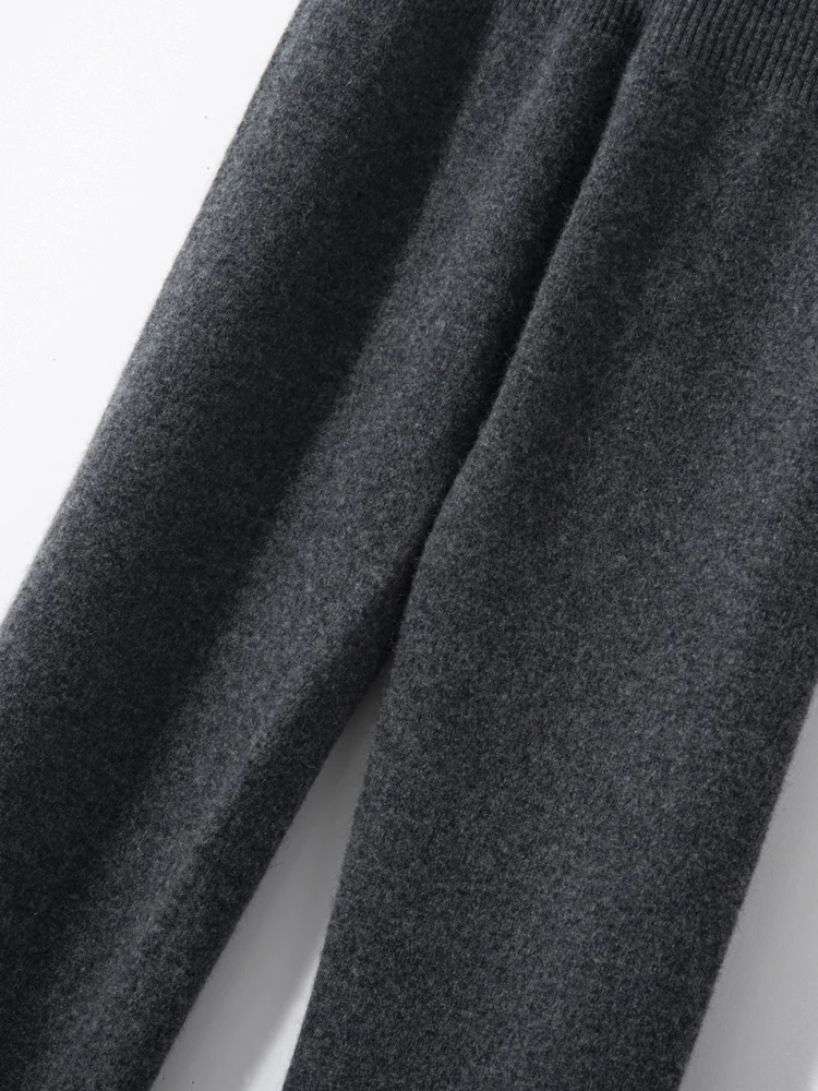 MEETCC Otoño Invierno mujer 100% Legging de Cachemira pantalones ajustados elásticos de cintura alta Otoño Invierno mallas gruesas y cálidas pantalones ajustados