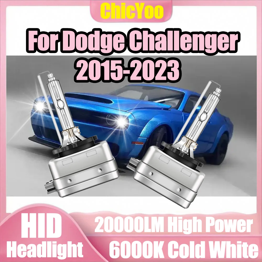 

2PCS Plug And Play 20000LM HID Xenon Headlight 6000K Super White 12V Car Lights D3S Xenon Lamps For Dodge Challenger 2015-2023