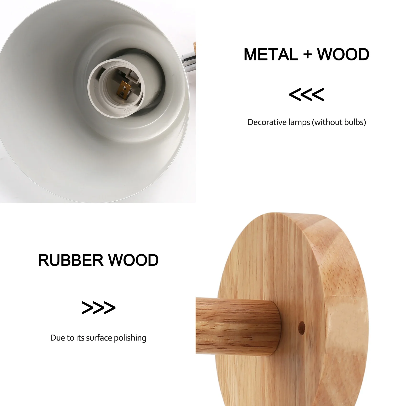 A24F-Lampada da parete nordica in legno Lampada da parete da comodino Sconce Lampada da parete per corridoio camera da letto con interruttore a zip Girevole liberamente