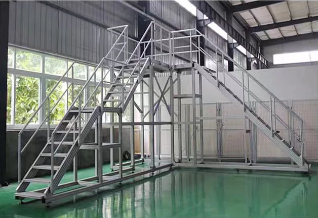 Custom Handrail Work Platform Aluminum Alloy Step Ladder Altitude Working Maintenance Platform Side Handrail Platform