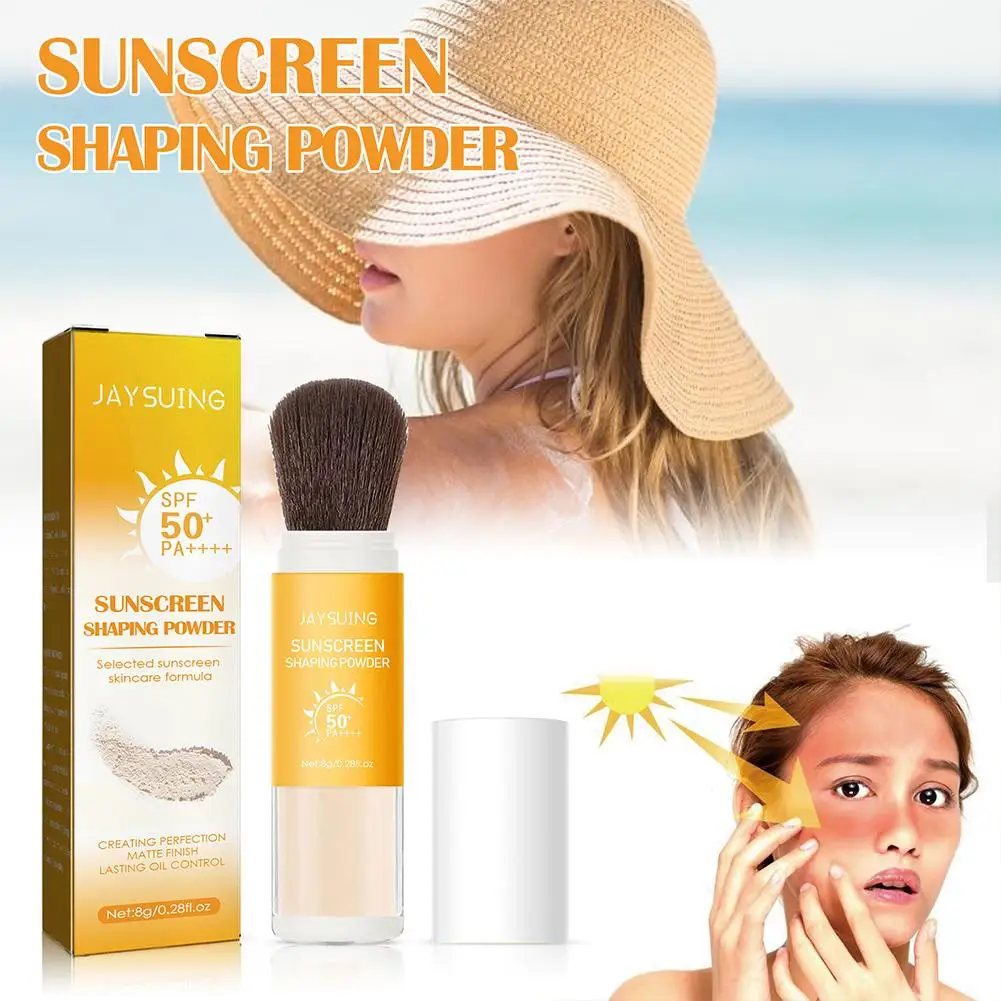 Waterproof Spf50 Sunscreen Loose Powder Sunblock Skin Protective Invisible Pore Oil Control Loose Powder For Women Face Care