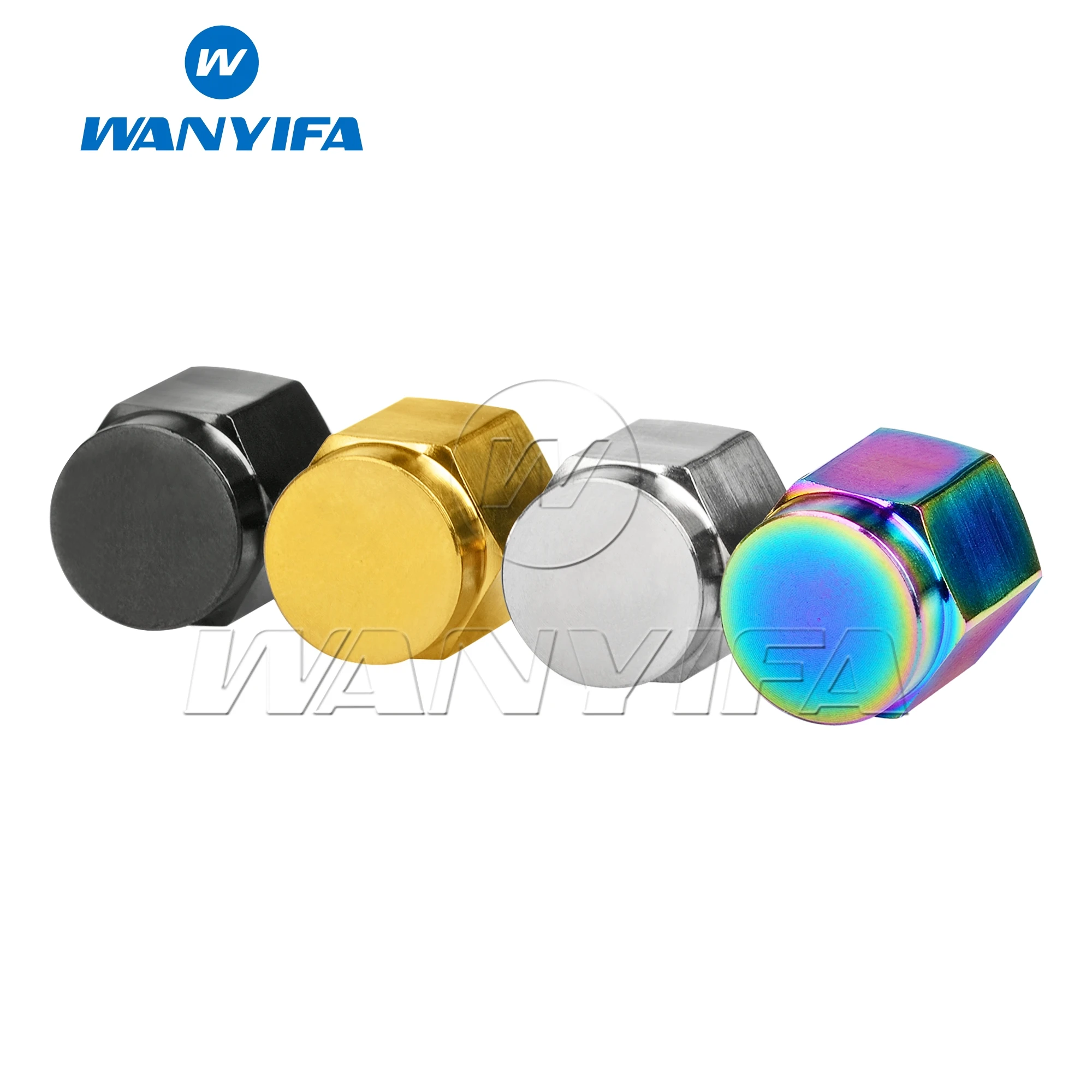 Wanyifa Titanium Hex Tire Valve Stem Caps for Auto Bike Motorcycle Hexagon Valve Covers for Presta Valves Car-styling Parts Acce