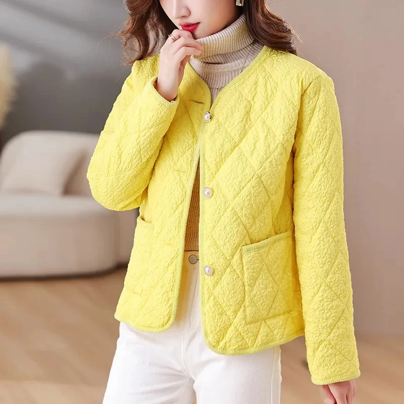 Light Thin Cotton-Padded Women's Coat Autumn Winter New Sweet Autumn Winter Cotton Jacket Korean Version Casual Student Coats