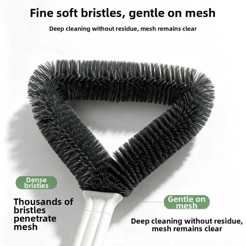 Triangular Head Window Screen Cleaning Brush Washable Hanging Handle Mesh Window Cleaner Double Sided Cleaning Durable