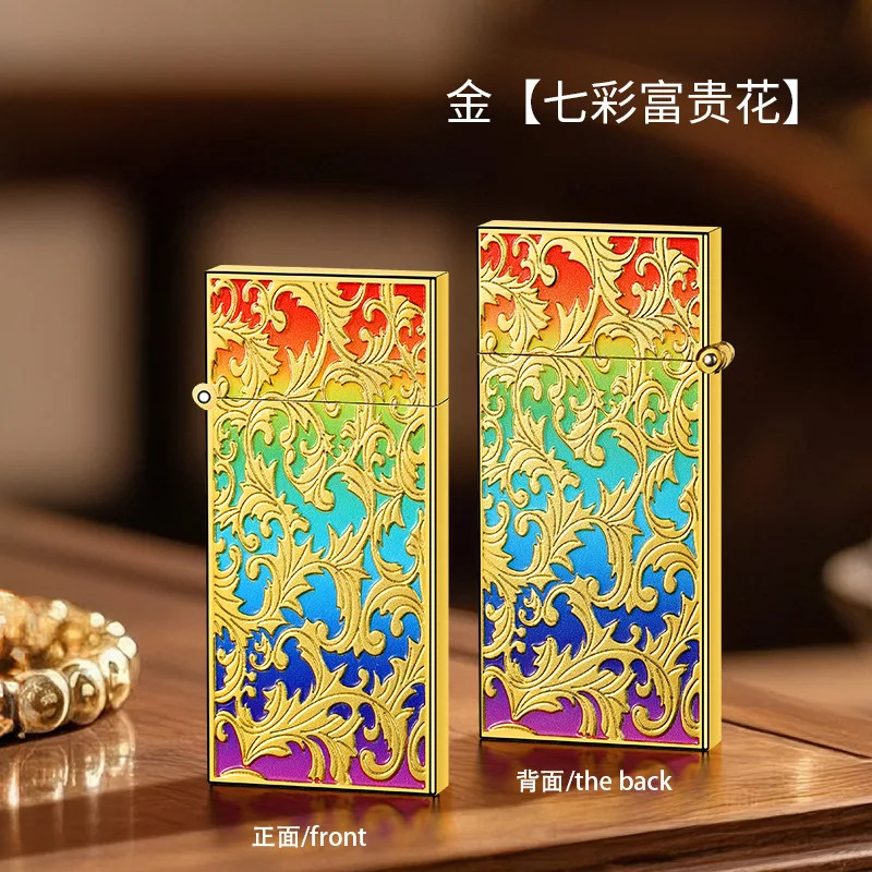 

Ultra-thin Grinding Wheel Ignition Metal Retro Open Flame Luminous Oil Lighter Lighter Smoking Accessories Men's Collection Gift